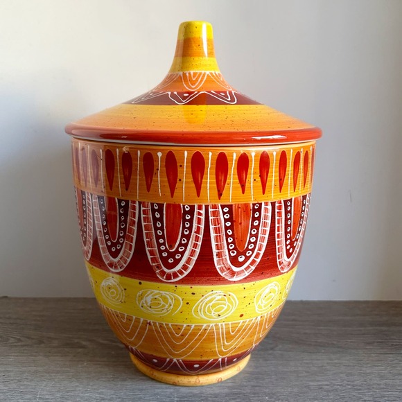 Certified International Tapas Biscuit Jar, 11", Multicolored Joyce Shelton - Picture 1 of 6